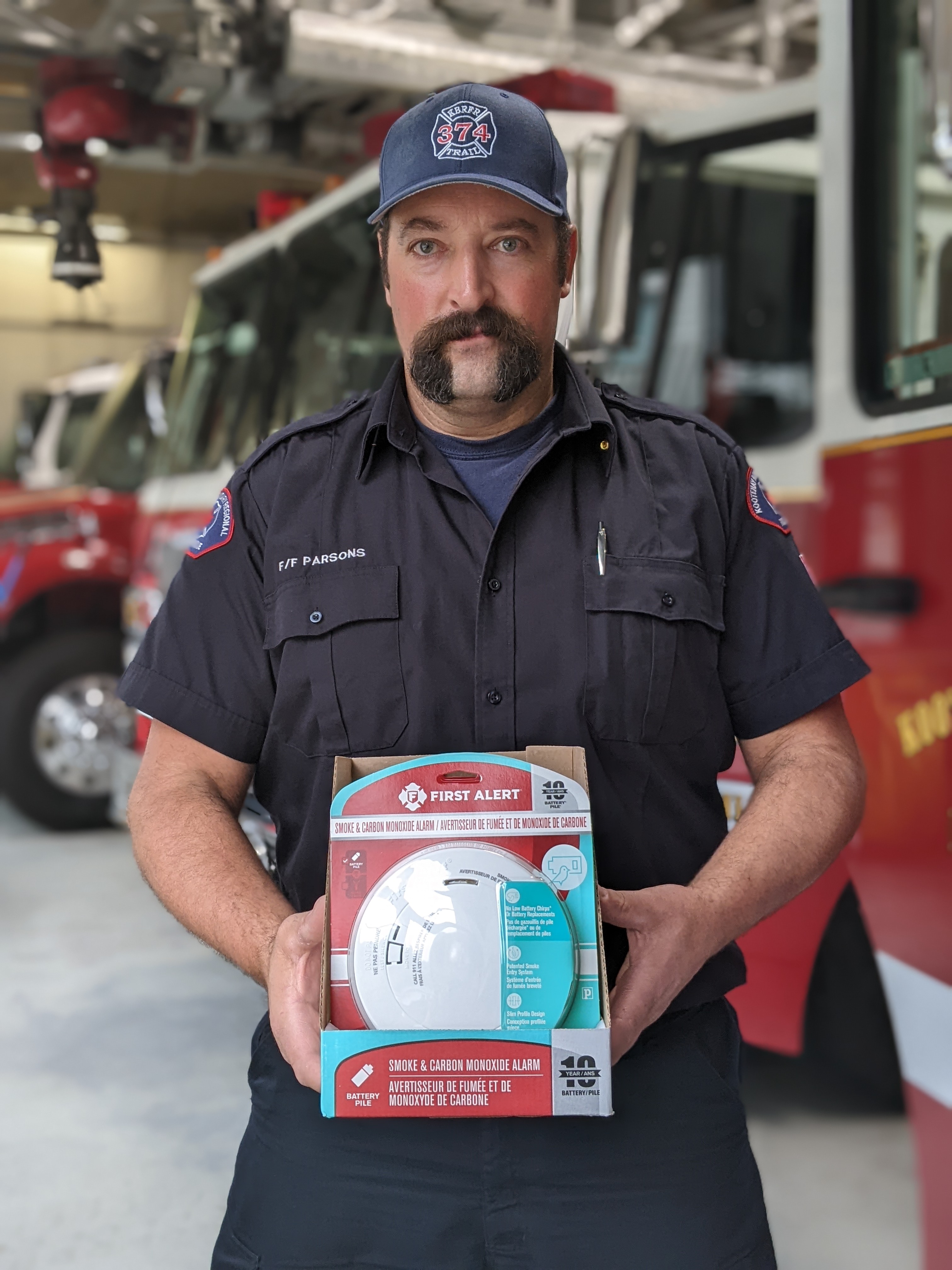 Mike Parsons with Carbon Monoxide detector